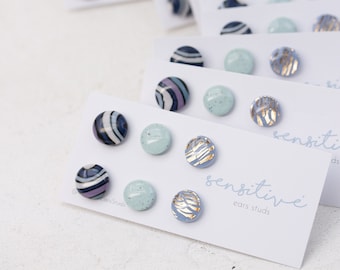 Hypoallergenic Stud Earrings: Polymer Clay Resin, Sensitive Ears