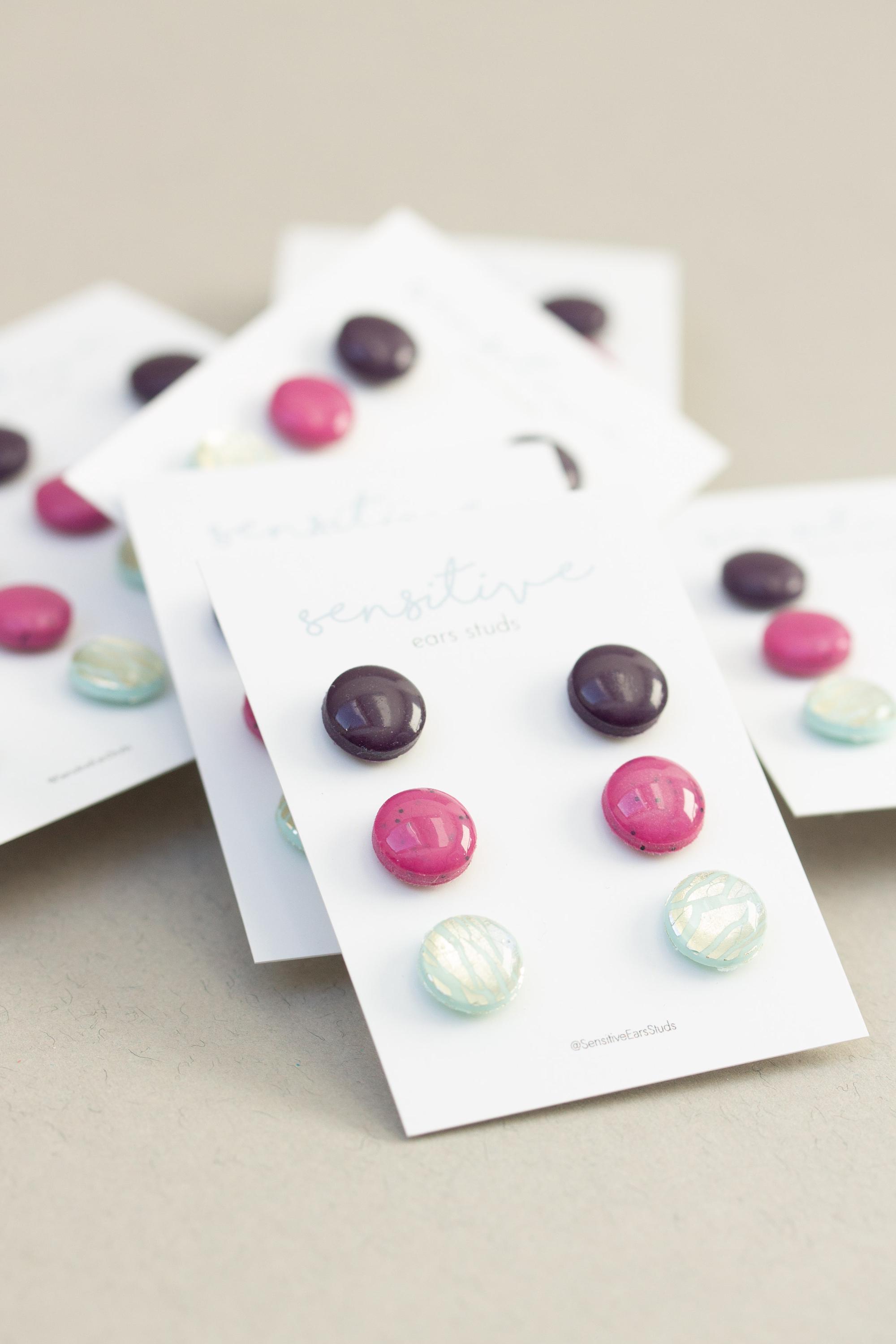 New 100 Pairs Polymer Clay Colorful Cute Hypoallergenic Stud Earrings se… 3 Pairs Stud-pack // Polymer Clay Earrings // Hypoallergenic  main image 4