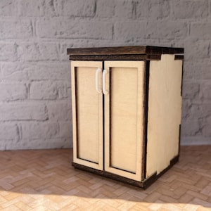 KIT! Dollhouse 1/12 scale miniature bottom kitchen cabinet with regular doors