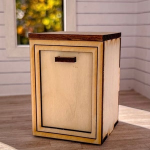 DIGITAL FILE! Dollhouse 1/12 scale miniature kitchen cabinet for recycle and trash. SVG file