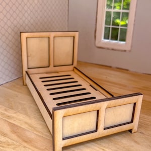 Dollhouse 1/12 scale miniature twin bed KIT