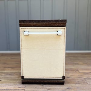 Dollhouse 1/12 scale miniature kitchen dishwasher with functional door and removable racks