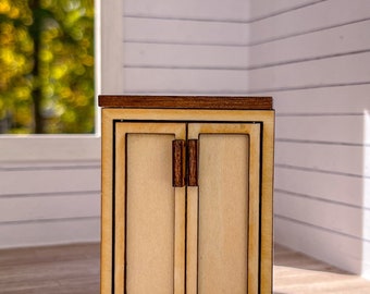 DIGITALE DATEI! Puppenhaus 1/12 miniatur Küchenschrank mit 2 Türen. SVG-Datei