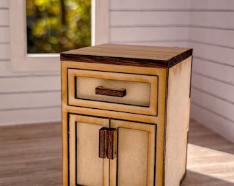DIGITAL FILE! 1/12 Scale Dollhouse Kitchen Cabinet SVG File: Miniature Furniture (Digital File)