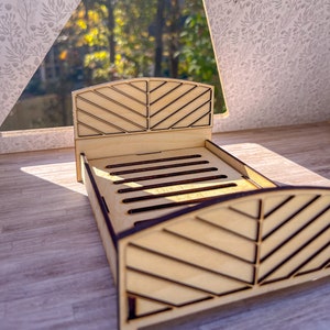 Dollhouse 1/12 scale miniature modern bed KIT