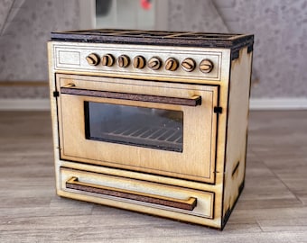 ARQUIVO DIGITAL! Kit de Fogão para Cozinha de Casa de Bonecas em Escala 1/12: Miniatura Clássica, Arquivo SVG (Arquivo Digital)