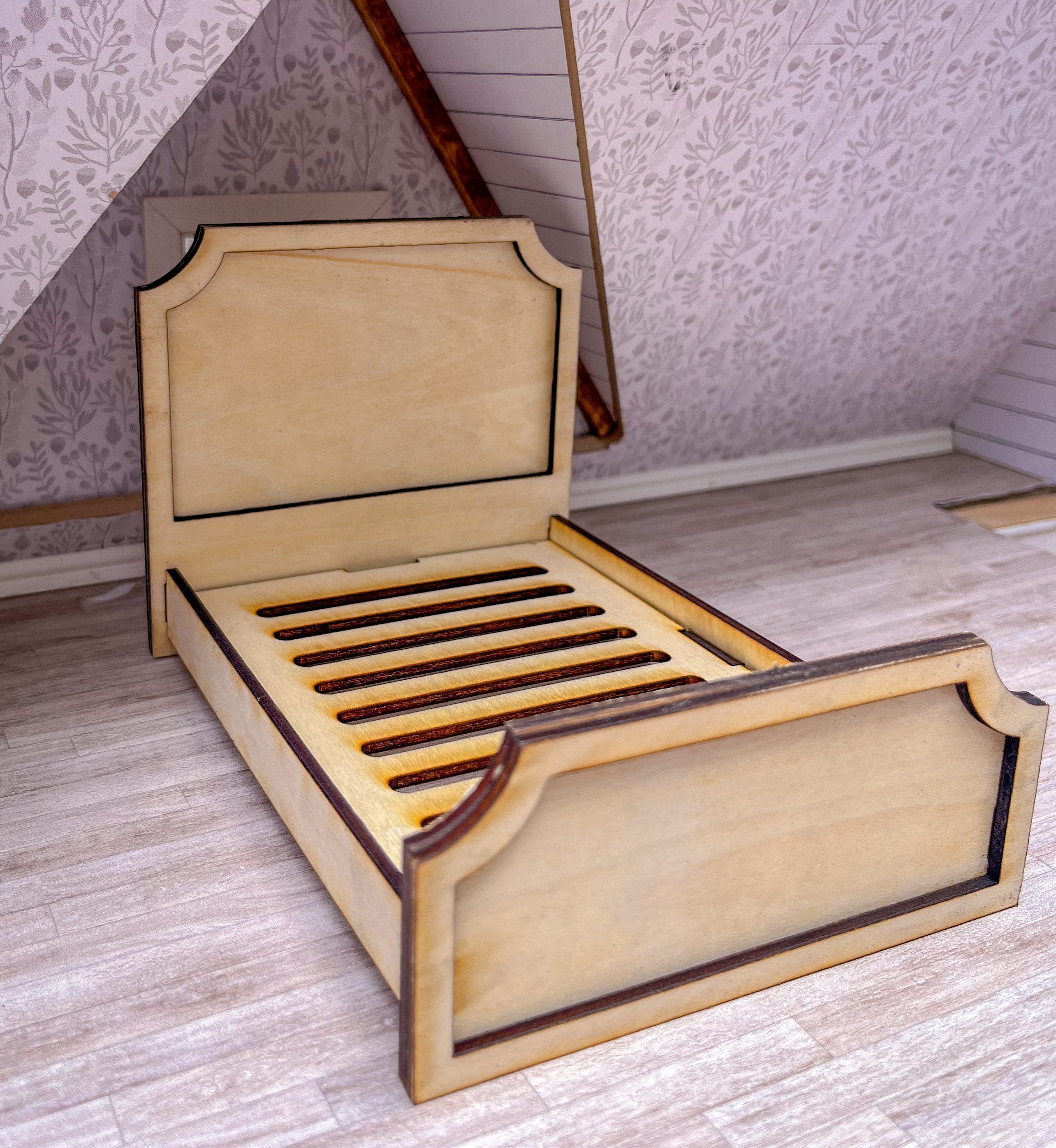 DIGITAL FILE! Dollhouse 1/12 Scale Miniature Bed Kit. Belgrave