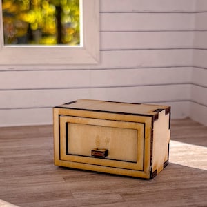Dollhouse Miniature Kitchen Cabinet Kit: 1/12 Scale, Laser Cut