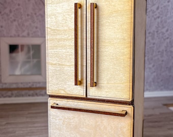 ¡ARCHIVO DIGITAL! Kit de refrigerador de puertas francesas en miniatura para casa de muñecas: Archivo SVG a escala 1/12 (archivo digital)