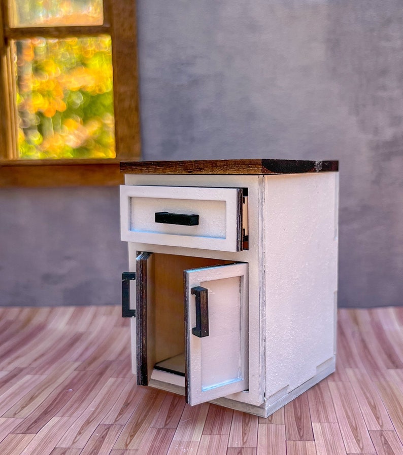 Dollhouse 1/12 Scale Miniature Kitchen With 1 Drawer Etsy