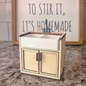 Dollhouse Miniature Kitchen Sink Cabinet Kit 1/12 Scale