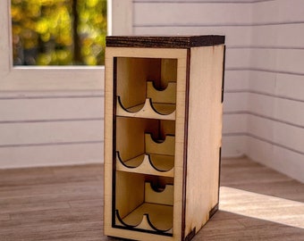 DIGITAL FILE! Dollhouse 1/12 scale miniature kitchen wine cabinet. SVG file