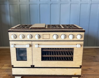 Puppenhaus-Kochherd-Bausatz (1:12): Funktions-Miniatur-Küche, SVG- und STL-Dateien