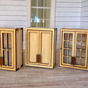 FICHIER NUMÉRIQUE ! Armoire de cuisine miniature à l'échelle 1/12 pour maison de poupée avec 2 portes. Fichier SVG