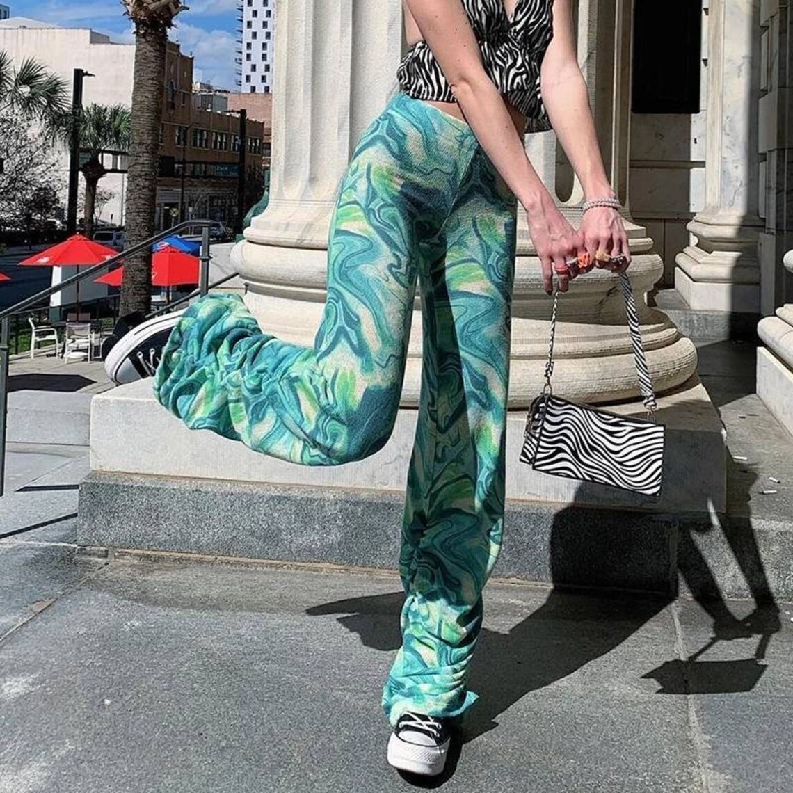 Tie Dye High Waisted Straight Pants Loose Streetwear Y2K | Etsy