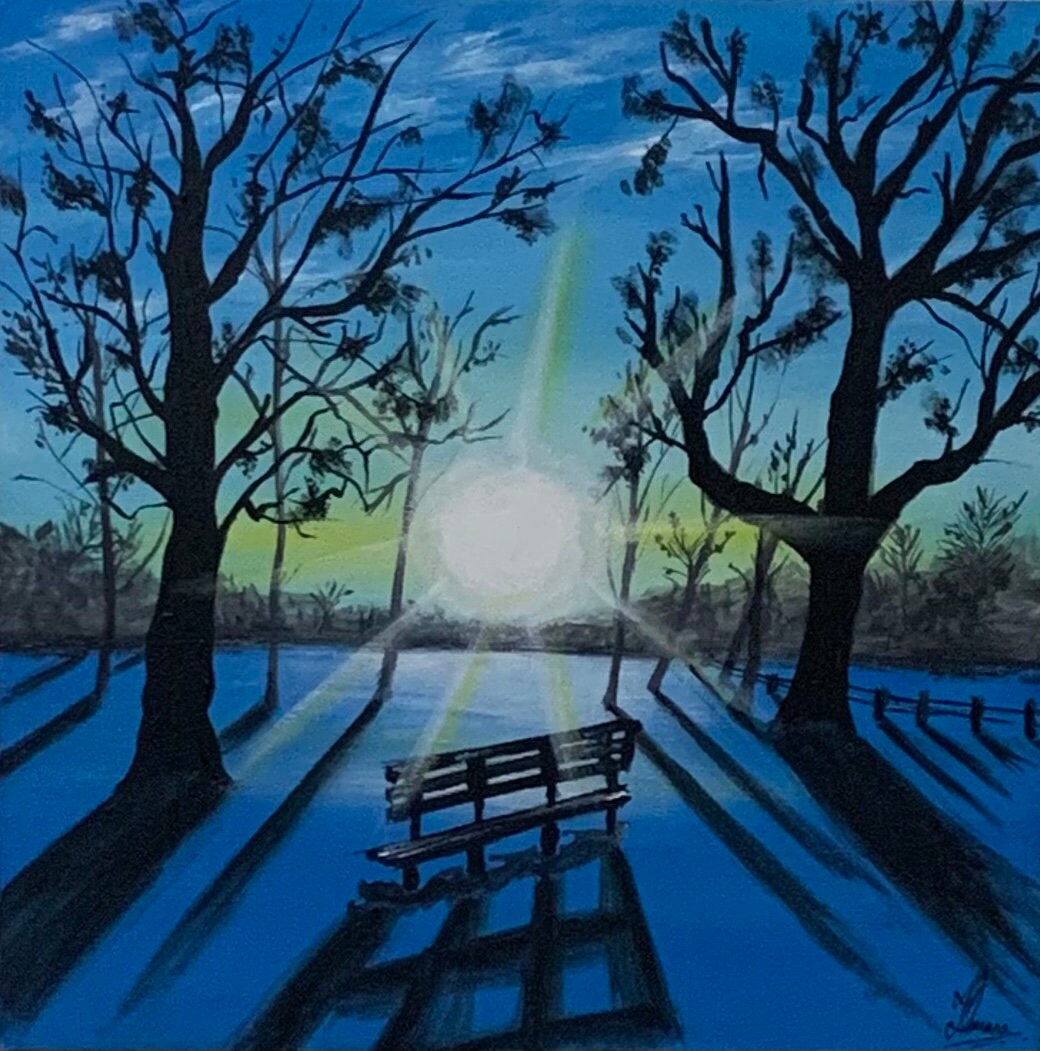 Paisaje acrílico de pintura original - Etsy España