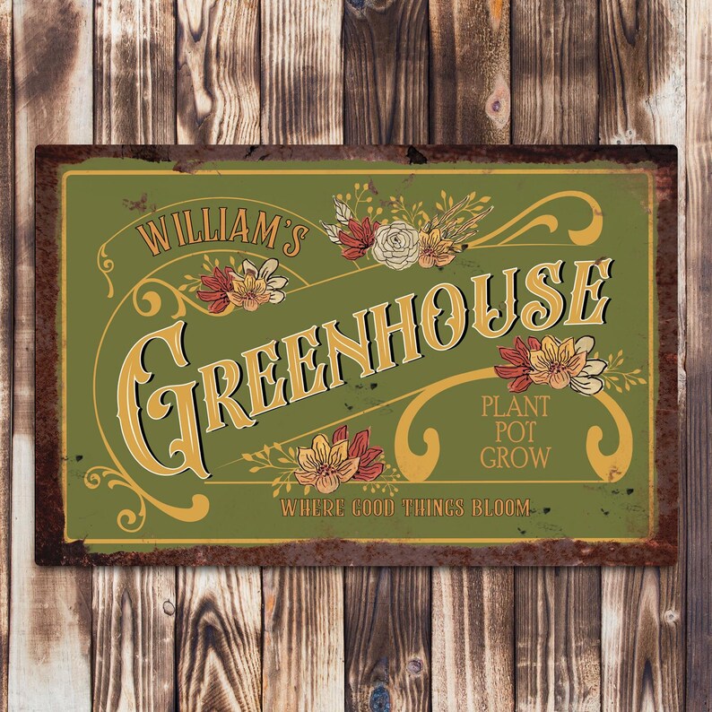 Personalised Greenhouse Metal Sign - Gardener Gift 305mm X 200mm - Etsy UK