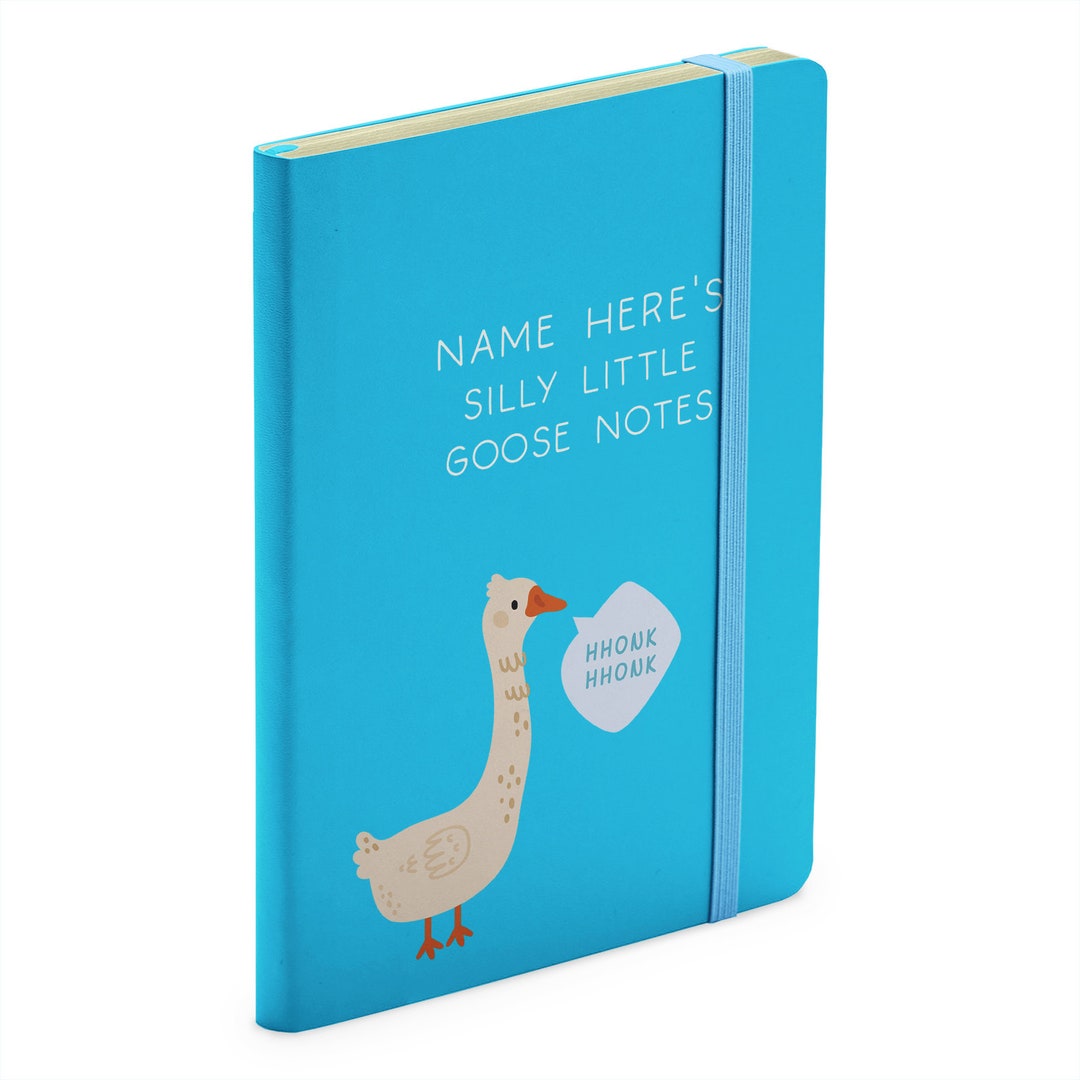 Notebook Goose Personalised Silly Little Goose Notes - Animal Funny Cyan Notebook - Etsy