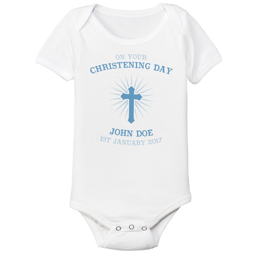 Personalised Christening Name and Date Baby Vest Etsy
