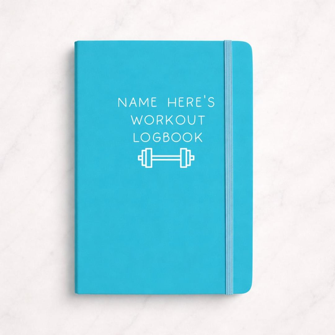 Personalised Workout Logbook - Gym Fitness Cyan Notebook - Etsy UK