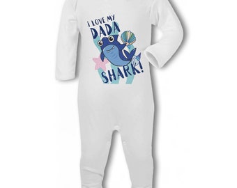I Love My Dada Shark! - Baby Romper Suit