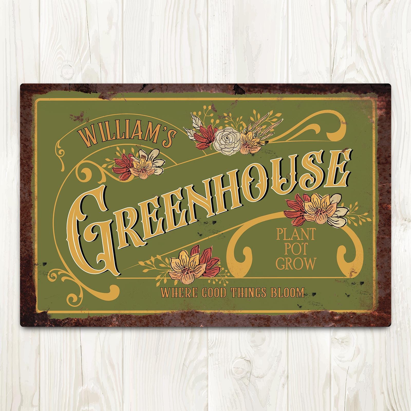 Personalised Greenhouse Metal Sign - Gardener Gift 305mm X 200mm - Etsy UK