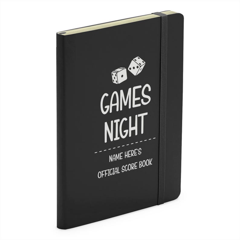 Personalised Games Night Score Book - Black Soft Touch Notebook Bild 2