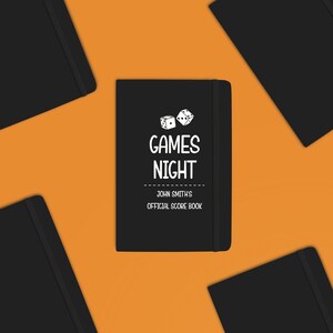 Personalised Games Night Score Book - Black Soft Touch Notebook Bild 3