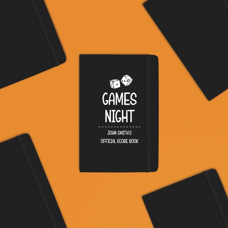 Personalised Games Night Score Book - Black Soft Touch Notebook Bild 3