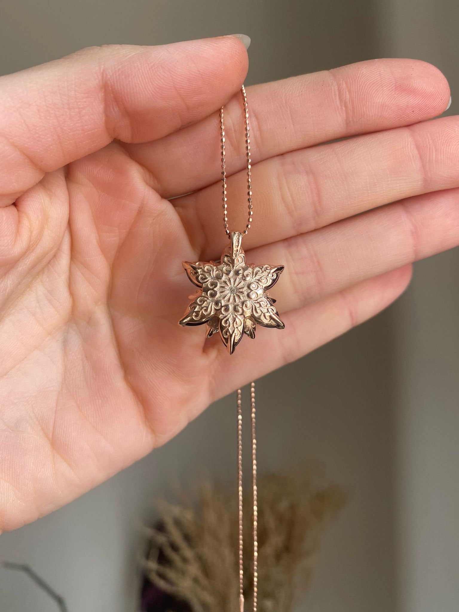 Rose Quartz Lotus Flower Necklace: Spiritual Lotus Pendant