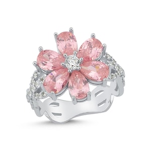 Bague Eda délicate, bague Eda Yildiz SCK, bague florale unique pour femme, bague Anillo Eda Sen Cal Kapimi, bague de promesse florale pour elle
