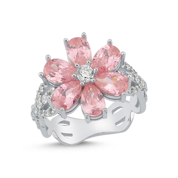 Anillo Eda, Anillo Eda Yildiz, Anillo Sen Cal Kapimi, Anillo de cuarzo rosa Eda Yildiz, Anillo SCK Eda, Anillo de plata 925, Anillo del Día de la Madre, Regalo para mamá