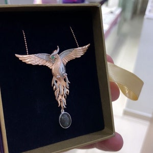 Phoenix Necklace, Labradorite Pendant, Gemstone Pendant,Gift For Mom Necklace,  Handmade Jewelry, Dragon Necklace, Birthday Gifts İdeas,
