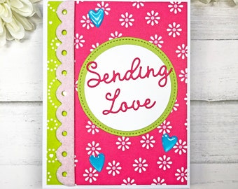 Love Card, Love Card for her, Valentine's Day Card for Her, Sending Love Card, Handmade Card
