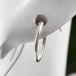 Pares de brincos de argola de 15 mm, 20 mm, 25 mm, 30 mm, 35 mm ou 40 mm em prata esterlina 925 - brincos para piercing