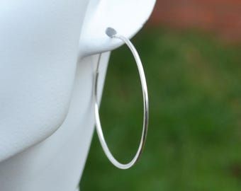 スターリングシルバー925 45mm ラージフープピアス（ペア） - ピアス