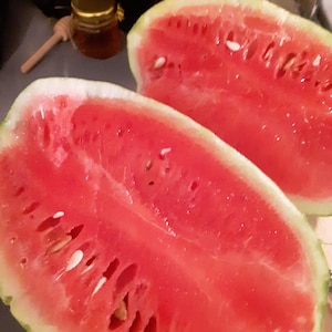 Strawberry Watermelon Seeds, Cheaper Price at GransGardenSeeds.com, Strawberry Pink Flesh, Fruit, Excellent Crisp Flavored Juicy Melon