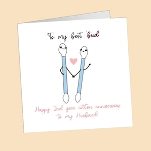 Secondo anniversario di matrimonio in cotone, regalo carino per il pub per il migliore amico, per moglie o marito