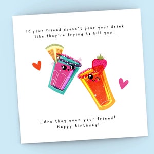 Tarjeta de cumpleaños divertida para mi mejor amiga con alcohol, cócteles, licores, ginebra, bebida fuerte, regalo atrevido y lindo para ella