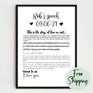 Impression De Discours De Mariage Cadeau De Premier Etsy