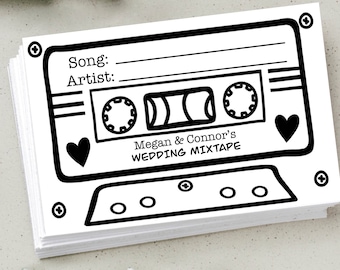 Personalised Wedding Request a Song Cassette Cards, Wedding Stationery, Song Requests, DJ, Pack of 10