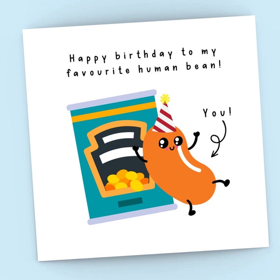 Happy Birthday to My Favourite Human Bean, Funny Birthday Card - Main Image