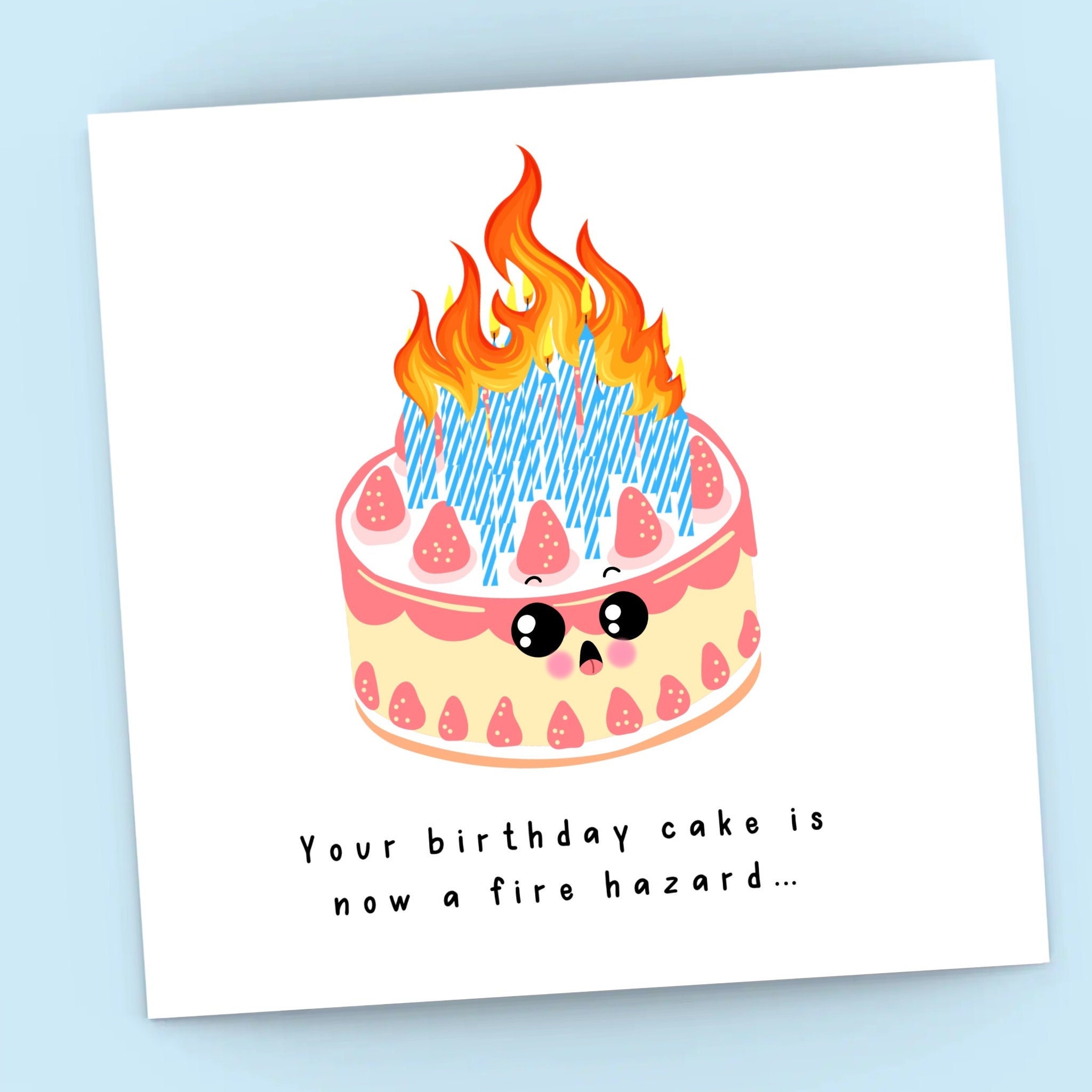 Funny Old Birthday Cake Candle Fire Card Joke Cheeky Birthday - Etsy Sweden