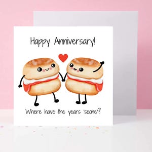 Tarjeta de aniversario con divertido juego de palabras sobre bollos, pareja - Para mis adorables padres - ¿Dónde han estado todos los años? Tarjeta linda con bollos y pasteles
