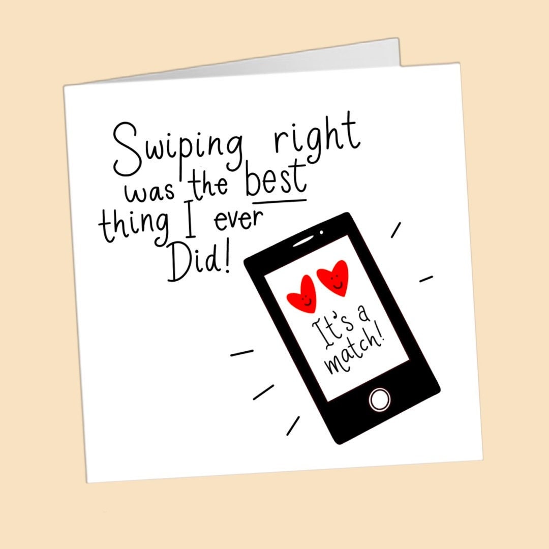 Tinder Bumble Hinge Grindr Greeting Card Valentines Day Etsy UK