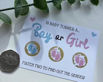 Personalised Gender Reveal Scratch Card, Boy or Girl, Scratch for baby’s gender, pink or blue, Pregnancy Announcements, Scratchcard