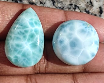 ON SALE Natural Larimar plain Smooth Heart Pear Shape Beads 8 Inches Long Strand Blue Beads For Jewelry Making Wholesale Prices