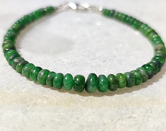 Hermosa pulsera de cuentas lisas de cristal de granate TSAVORITE, pulsera de cuentas lisas de granate tsavorita natural al por mayor con fines curativos
