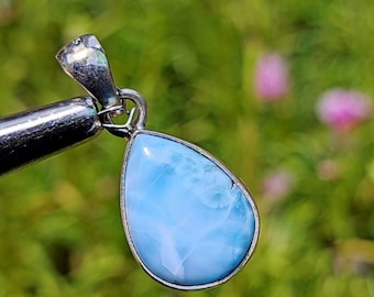 Beautiful..! Larimar Pendant - Natural Larimar stone - Metaphysical Stone - 925 Sterling pendant - larimar cabochon jewelry - Pendant