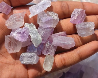 KUNZITE RAW CRYSTAL - Spodumene, Triphane Green,Pink Kunzite Raw Crystal - Housewarming Gift, Home Decor, Raw Crystal, wire wrapping crystal